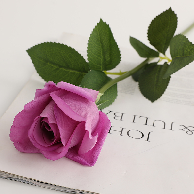 Artificial Real-Touch Rose Stems, 6/12 Stem Bundles - 21.7"