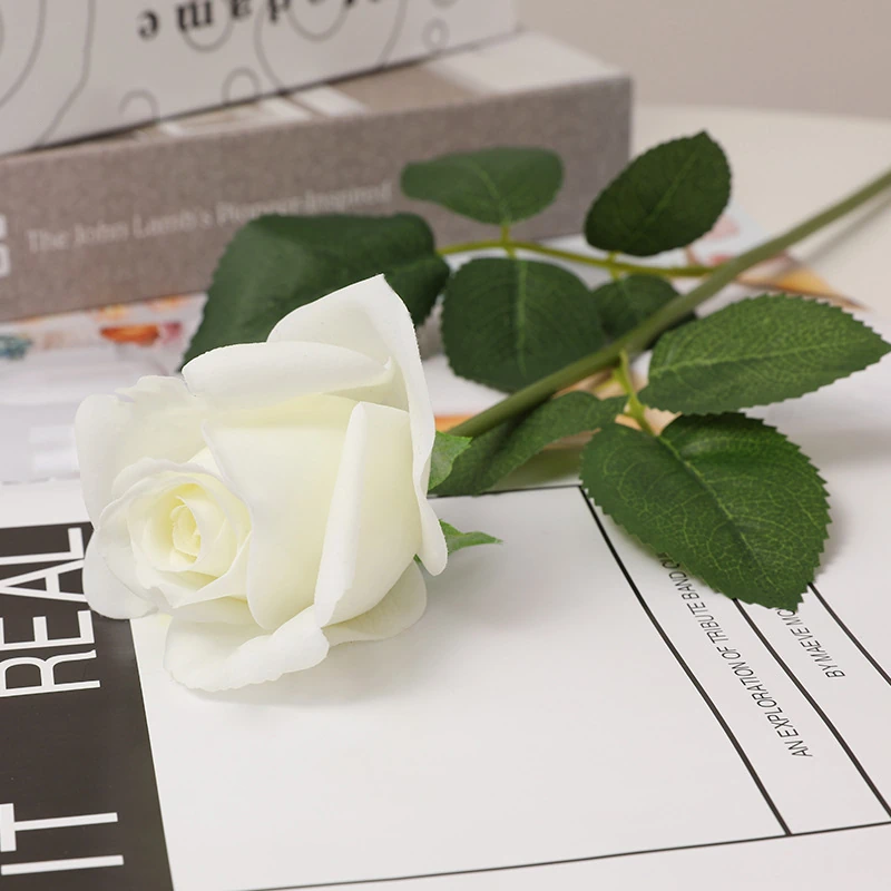 Artificial Real-Touch Rose Stems, 6/12 Stem Bundles - 21.7"
