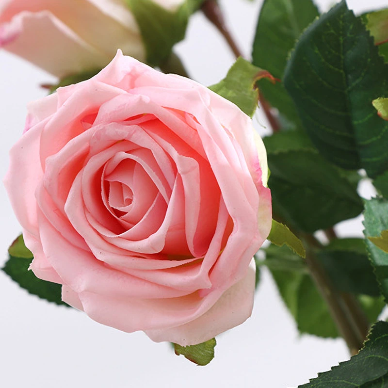 Artificial Real-Touch Rose Stems, 6-Stem Bundle - 17.7"