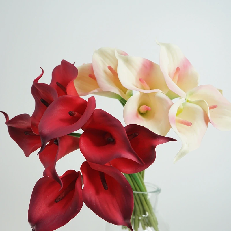 Artificial Real-Touch Calla Lily Bouquet - 13"-Lunkadee