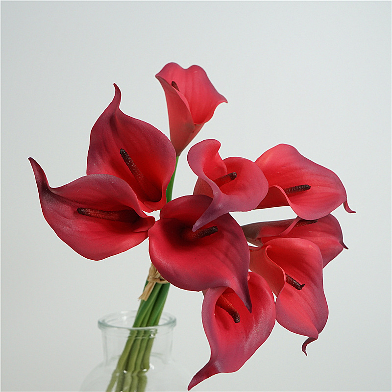 Artificial Real-Touch Calla Lily Bouquet - 13"-Lunkadee
