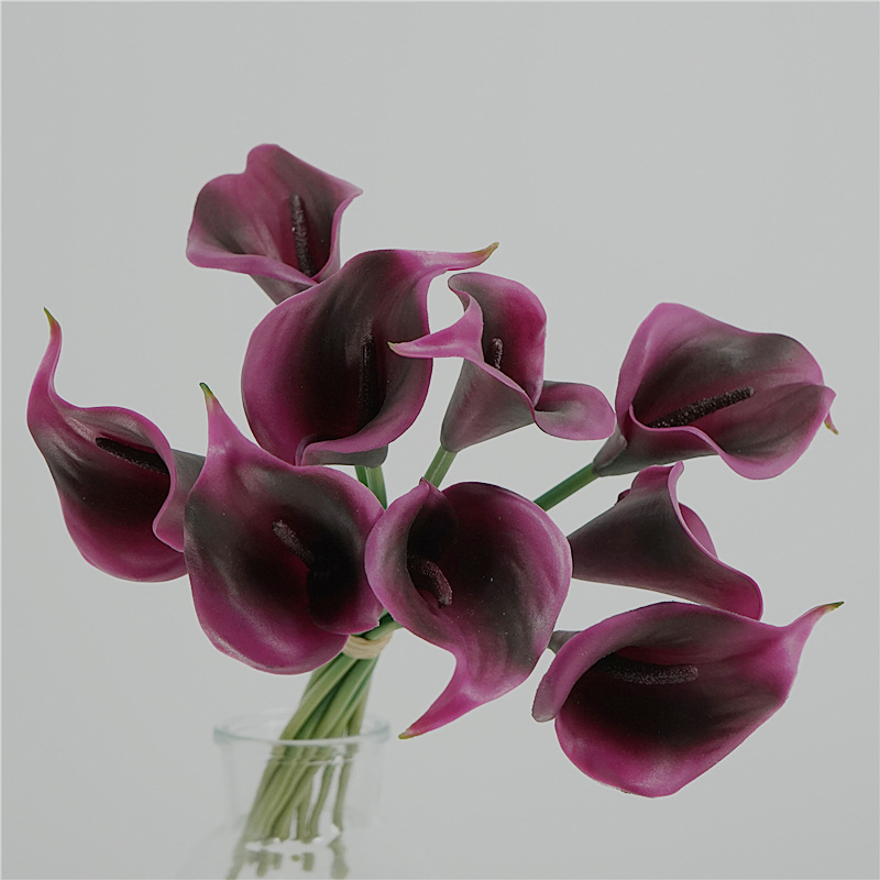 Artificial Real-Touch Calla Lily Bouquet - 13"-Lunkadee
