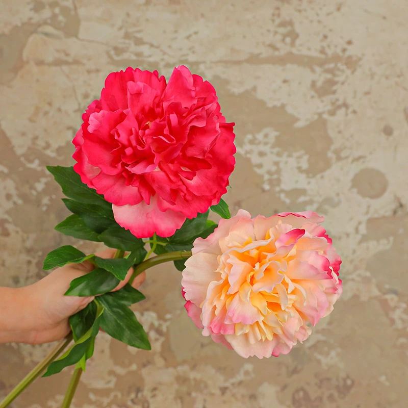 Artificial Real-Touch Peony Stems - 20.5"