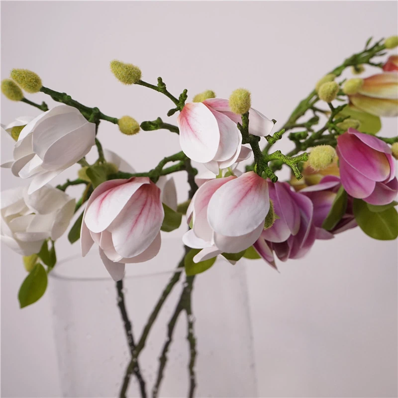 Artificial 3D Magnolia Stems -  25.6"-Lunkadee