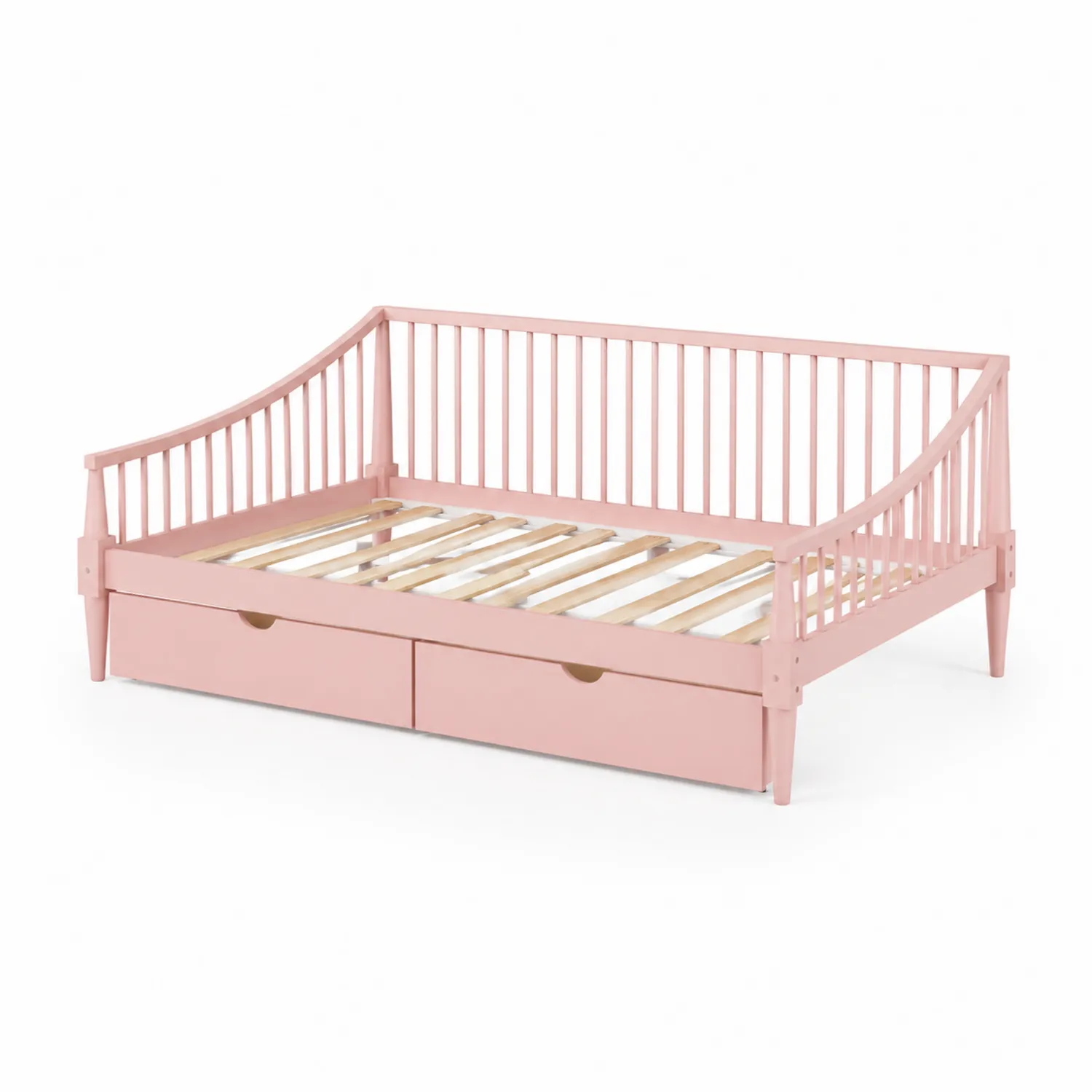 Lit en bois avec tiroirs Rose 200x90 cm-Lumdilorin
