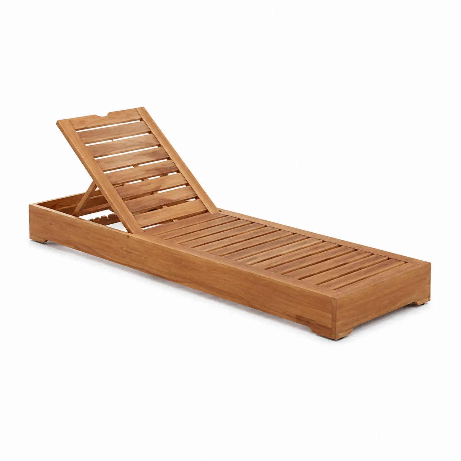 Chaise Longue Extérieure en Bois Ajustable-Lumdilorin