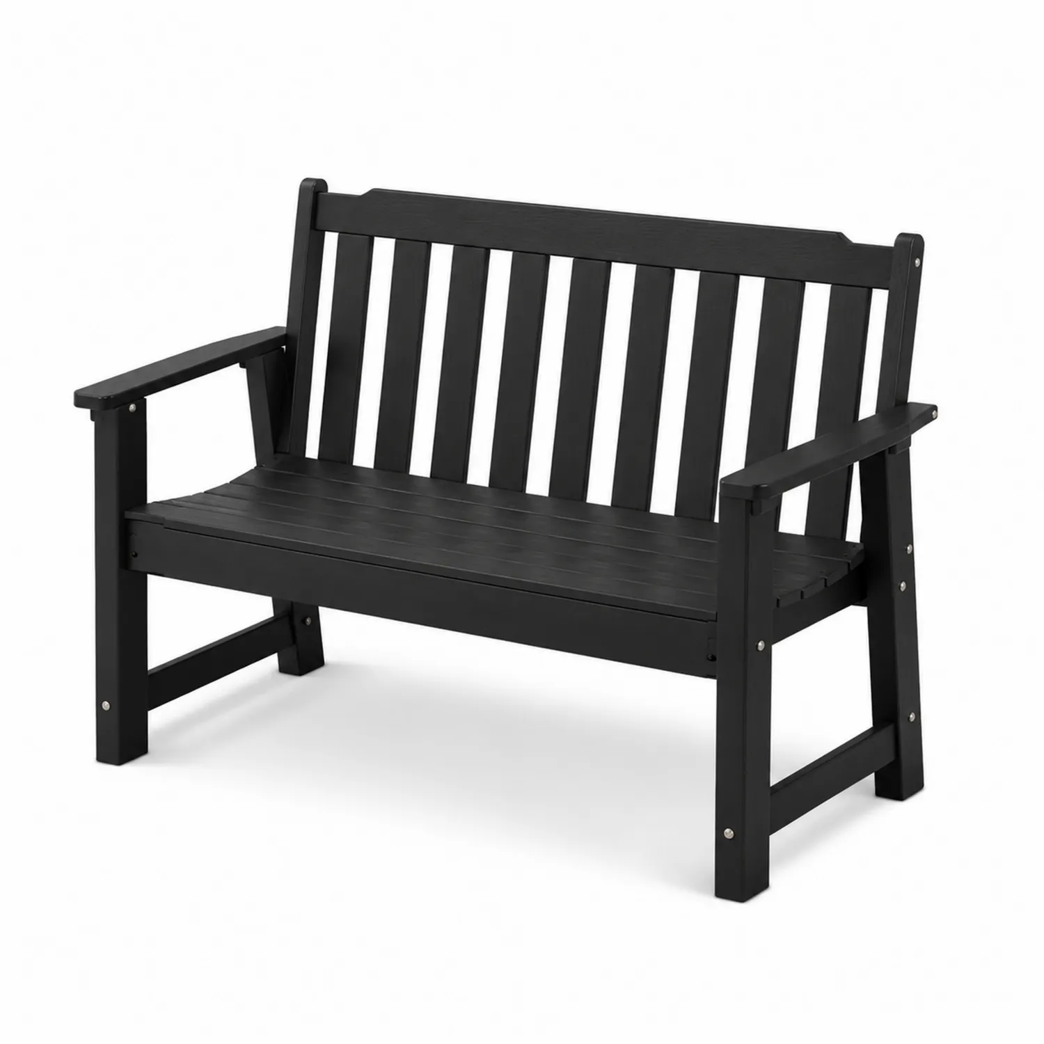 Banc d'extérieur en bois composite Noir 120 cm-Lumdilorin