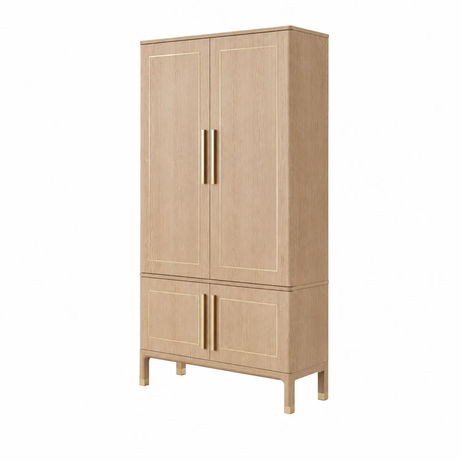 Armoire en bois de chêne clair avec portes battantes-Lumdilorin