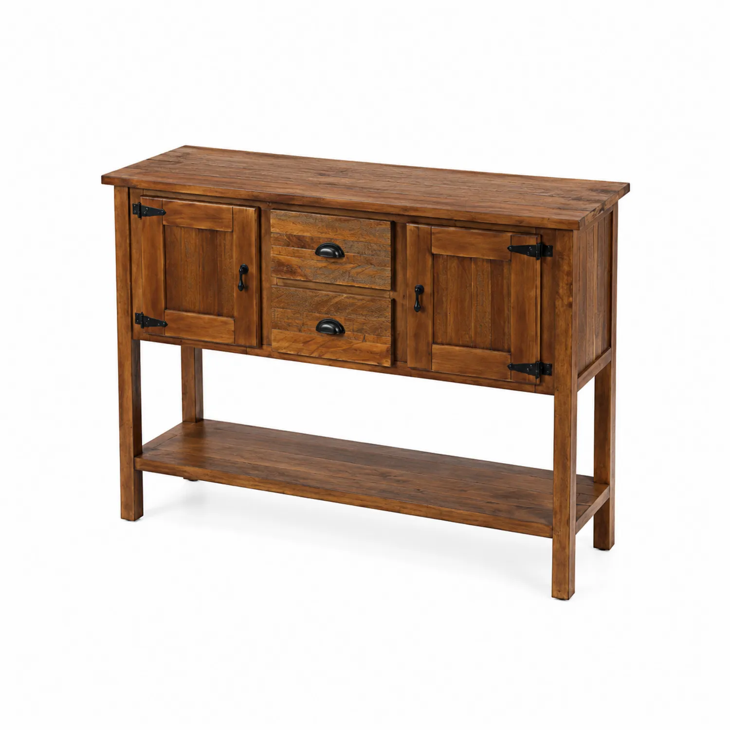 Console en bois d'acacia avec tiroirs et portes marron-Lumdilorin