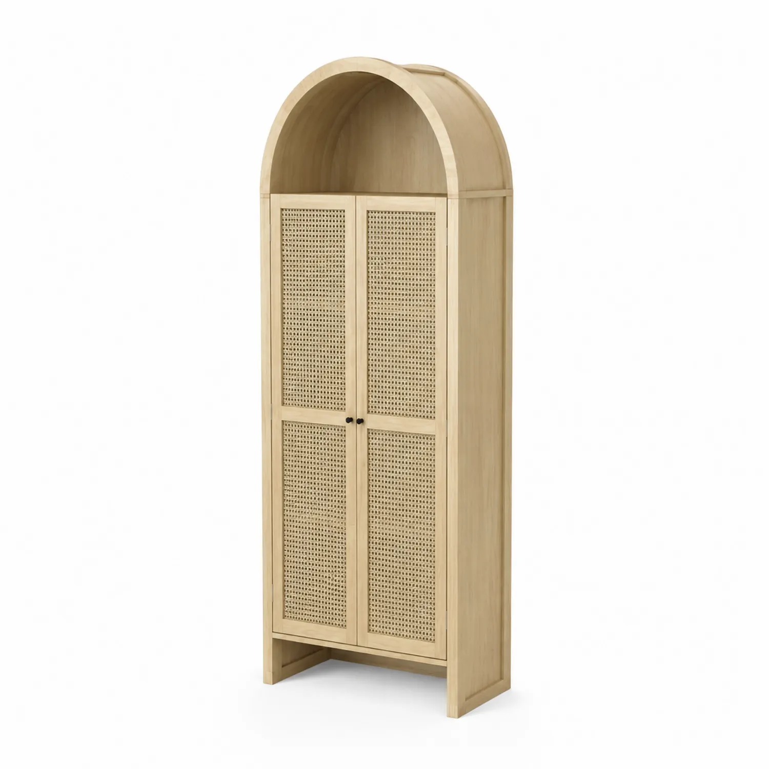 Armoire en bois avec portes en rotin-Lumdilorin