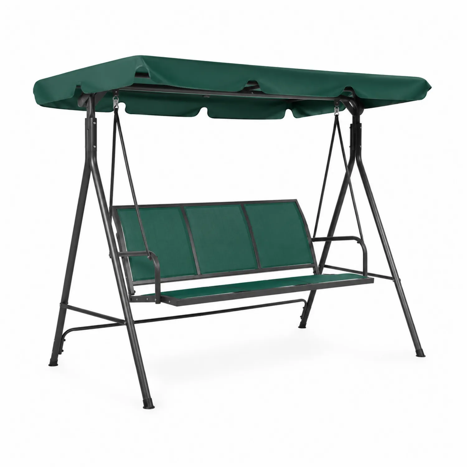Balançoire d'extérieur 3 places acier polyester-Lumdilorin