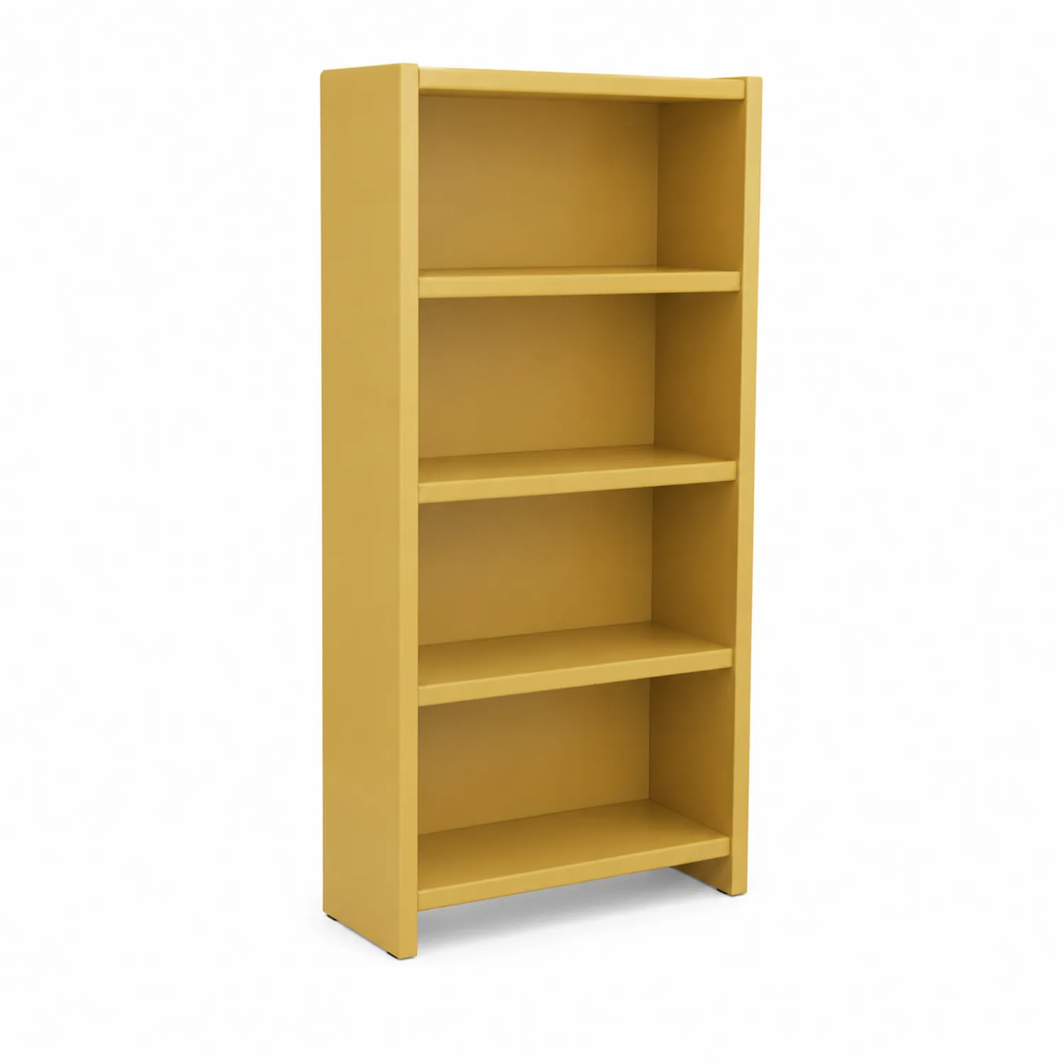 Bibliothèque en bois 4 étagères jaune 160x80x30 cm-Lumdilorin