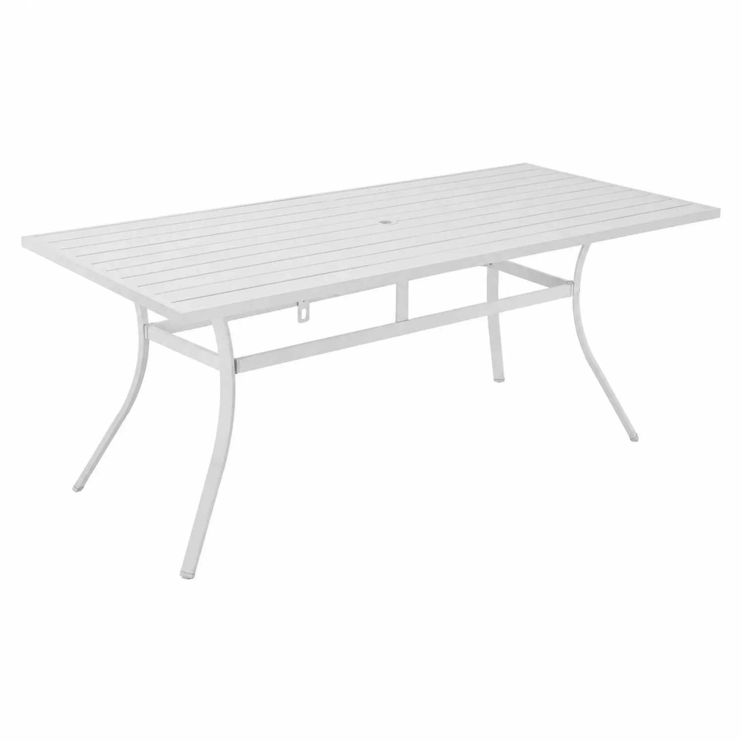 Stół ogrodowy prostokątny biały metalowy 200x100x75 cm