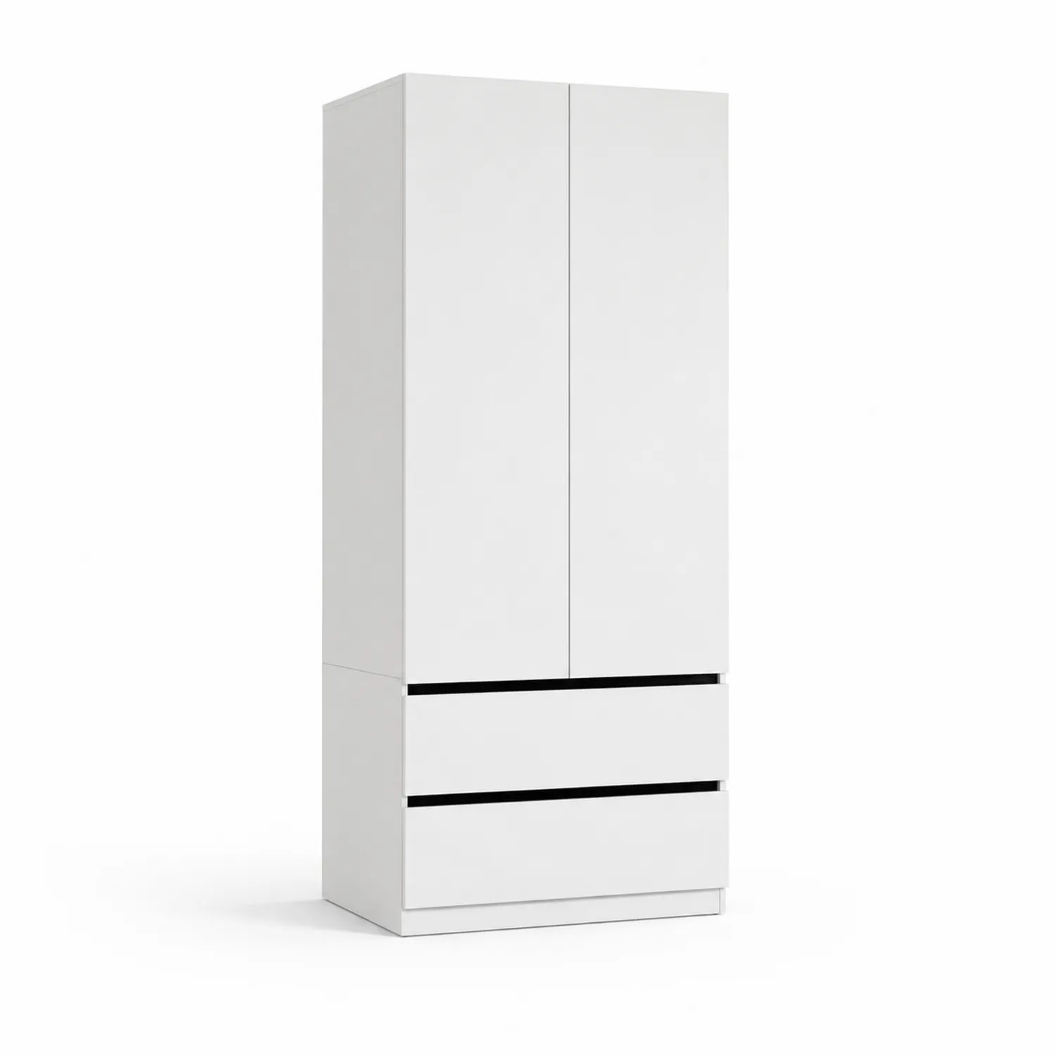 Szafa dwudrzwiowa z szufladami MDF Biała 200cm