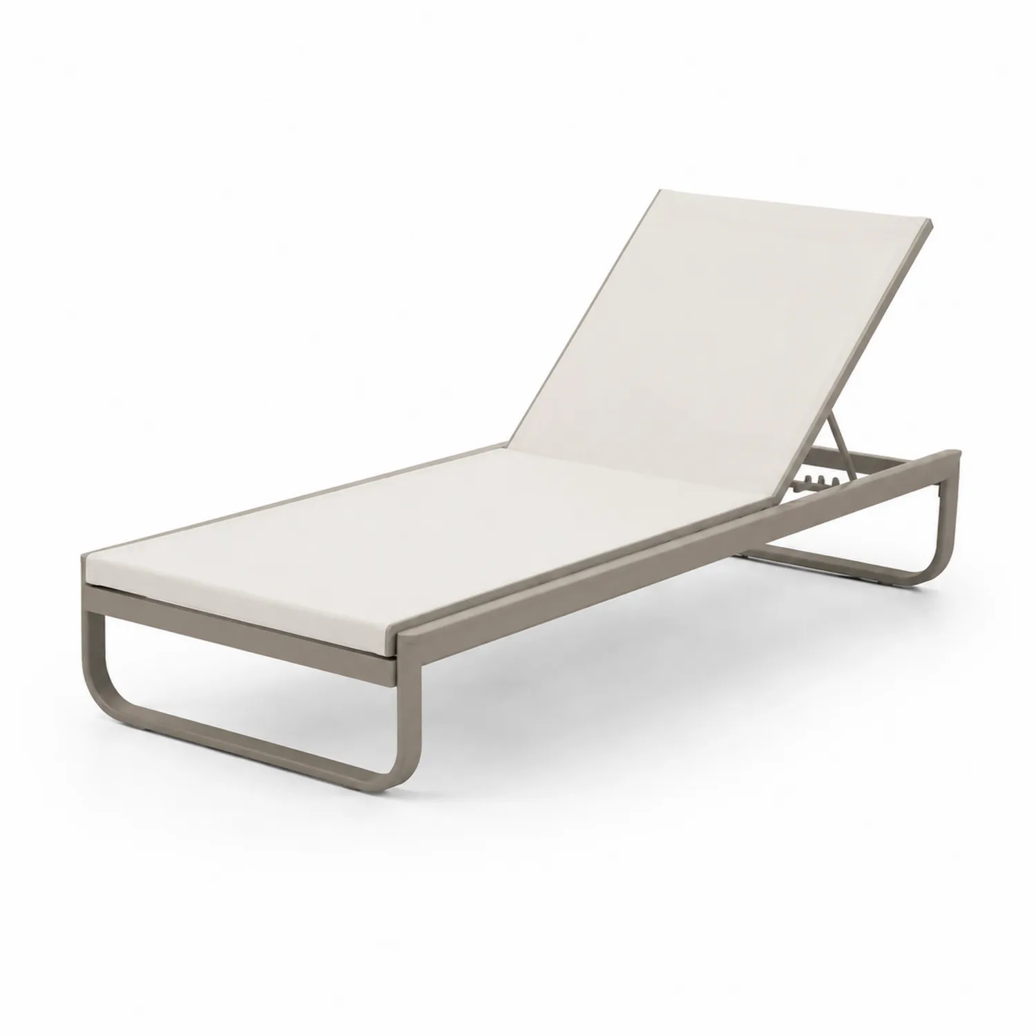 Leżak ogrodowy aluminiowy i poliester Biały 195x65x32 cm
