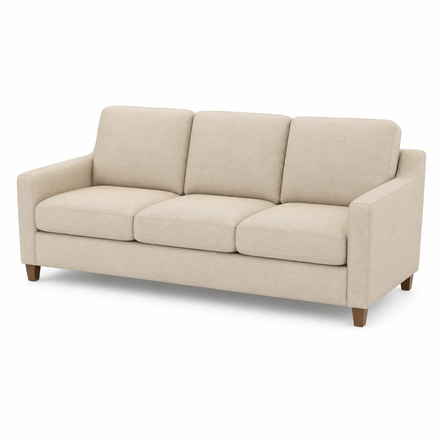 Trzyosobowa sofa lniana, beżowa