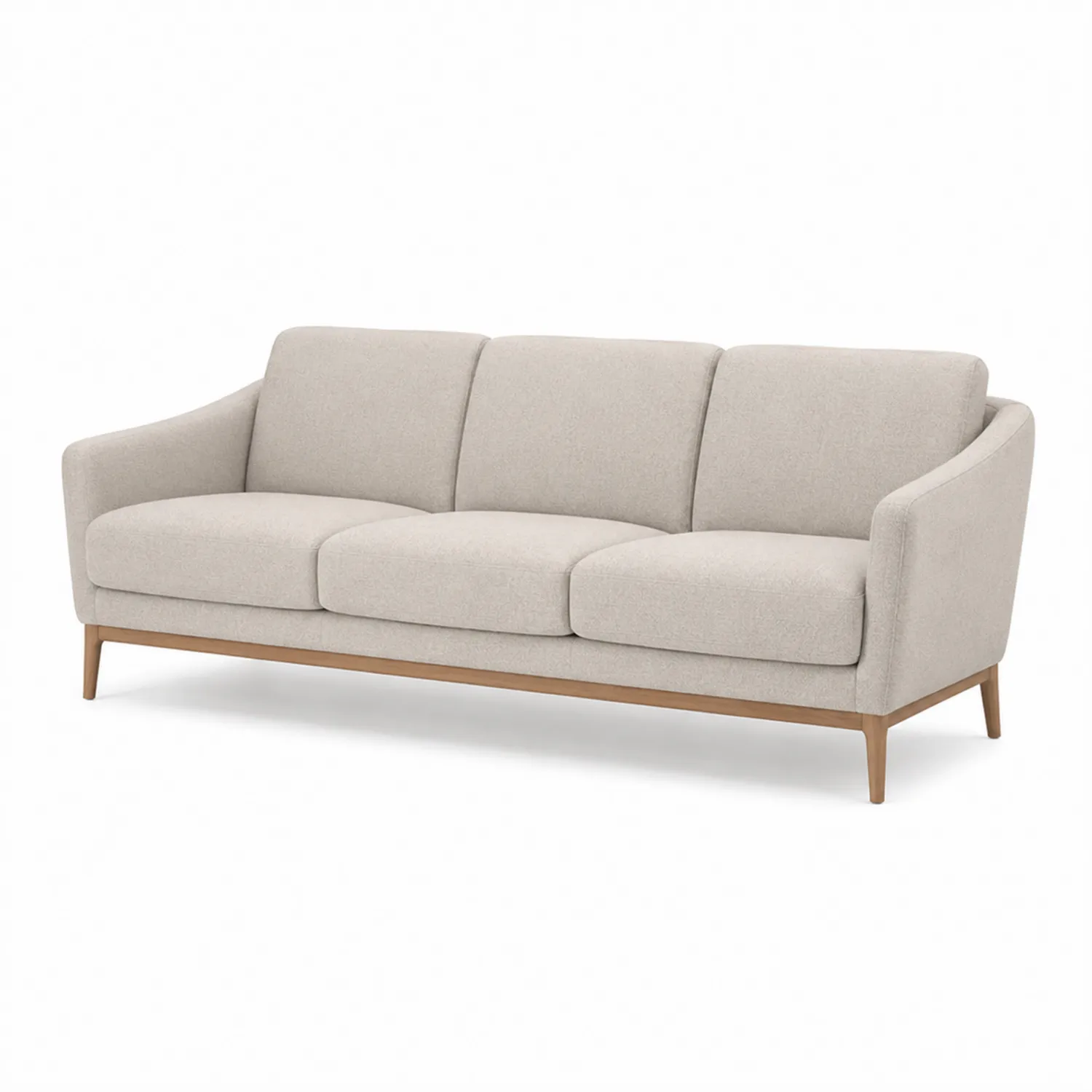 Sofa trzyosobowa z tkaniny i drewna bukowego 220x90x85 cm
