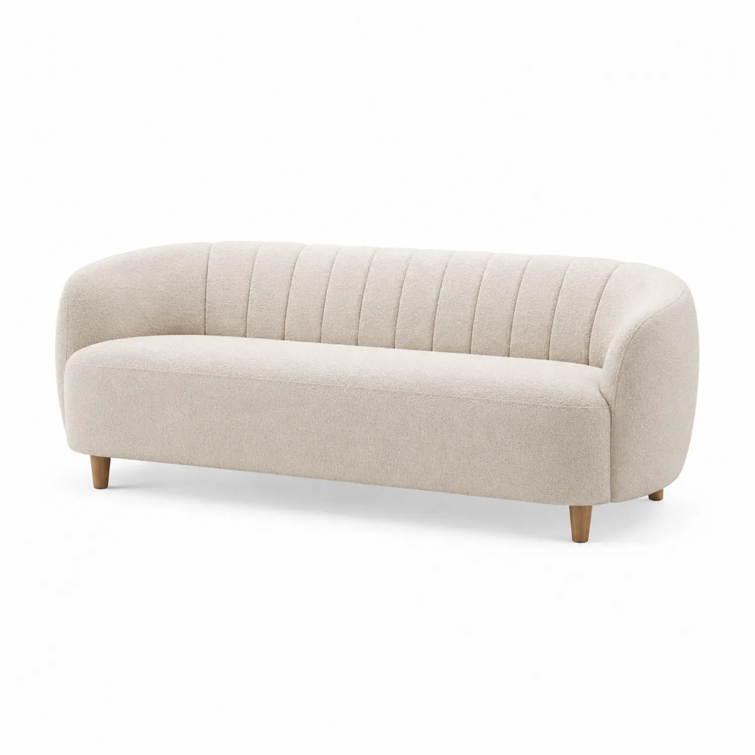 Beżowa Sofa 3-osobowa z Tkaniny