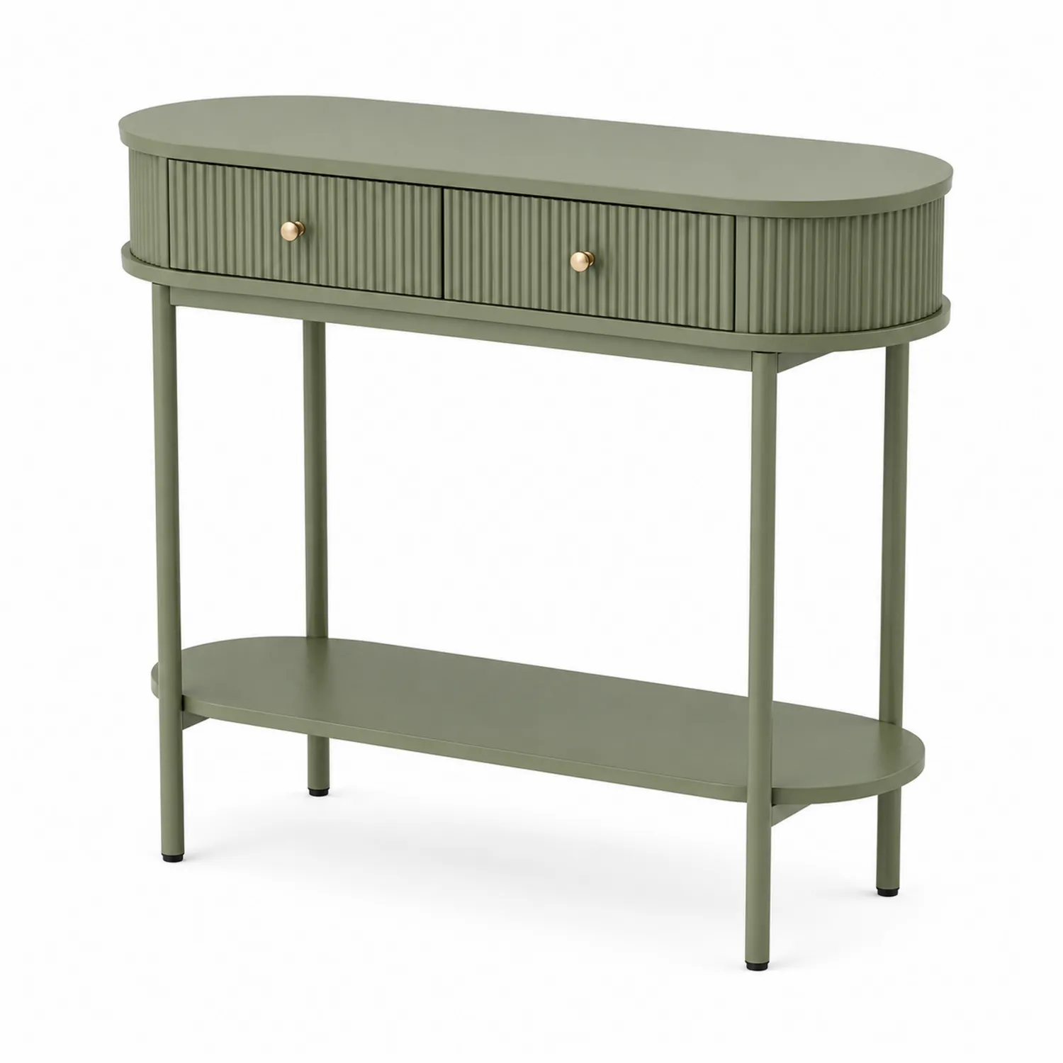 Stolik konsolowy zielony MDF metalowy 100x35x80 cm
