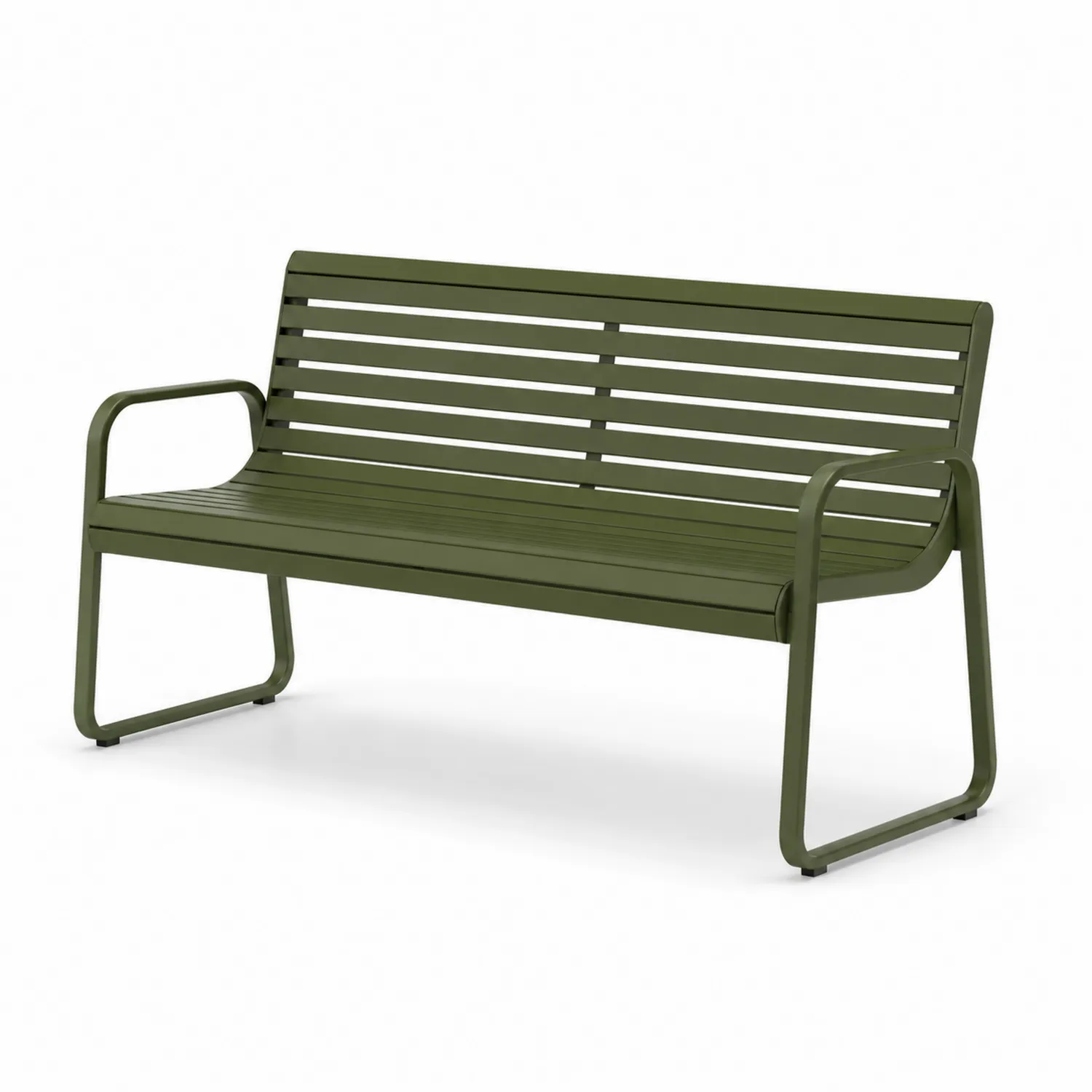 Ławka metalowa zielona 150x60x80 cm