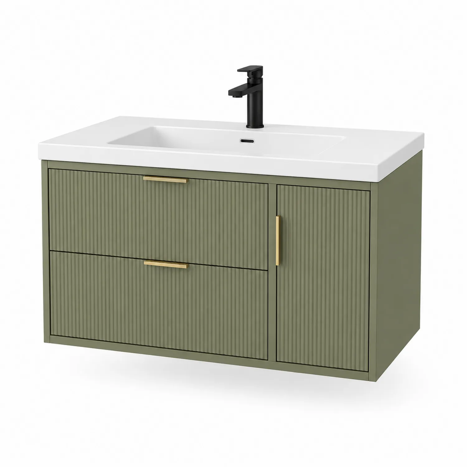 Wisząca szafka podumywalkowa MDF 120 cm z umywalką z porcelany