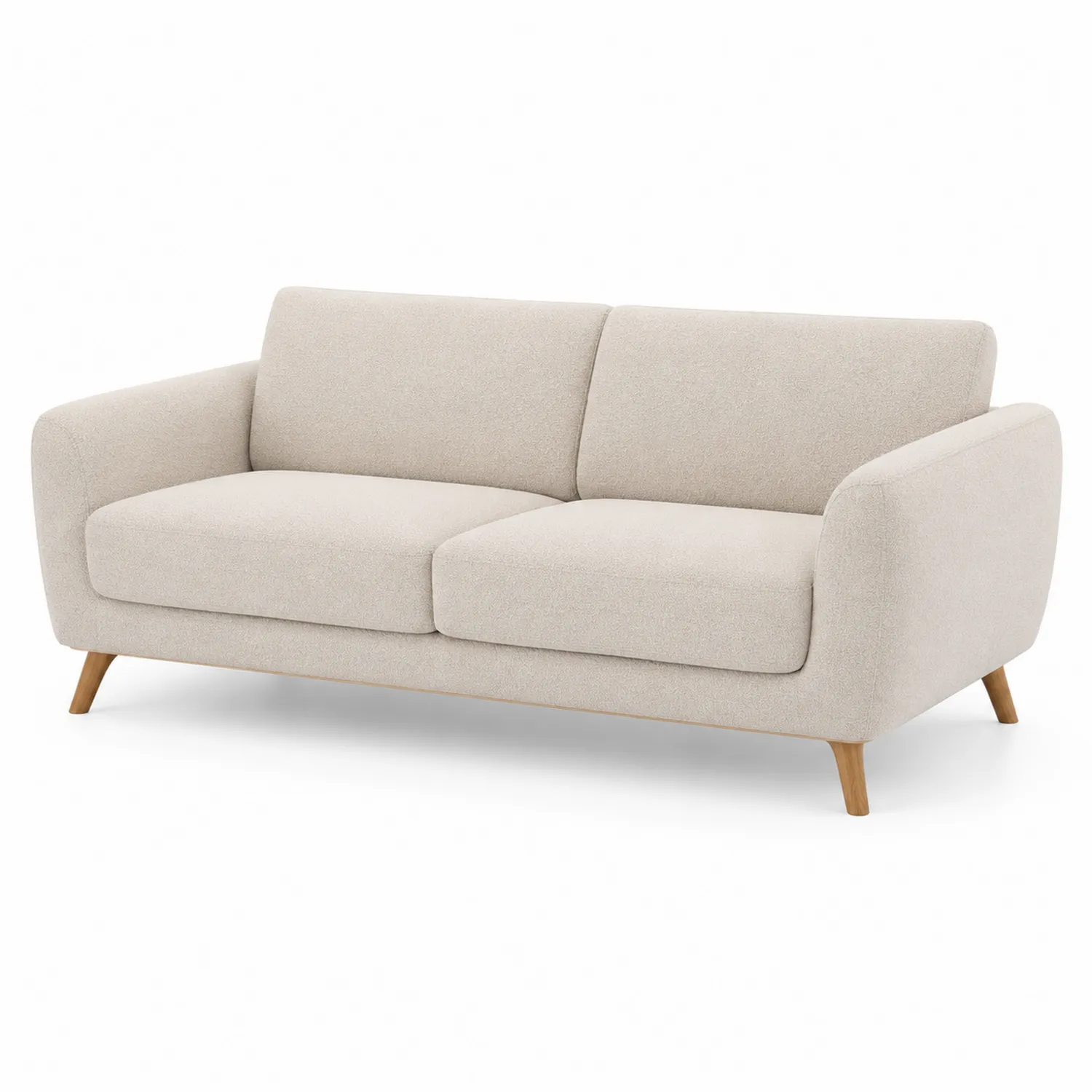 Sofa trzyosobowa kremowa z tkaniny