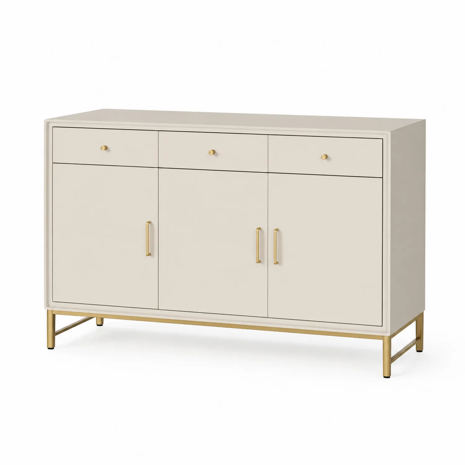 Kredens MDF Stal Nierdzewna Beżowy/Złoty 120x40x80 cm