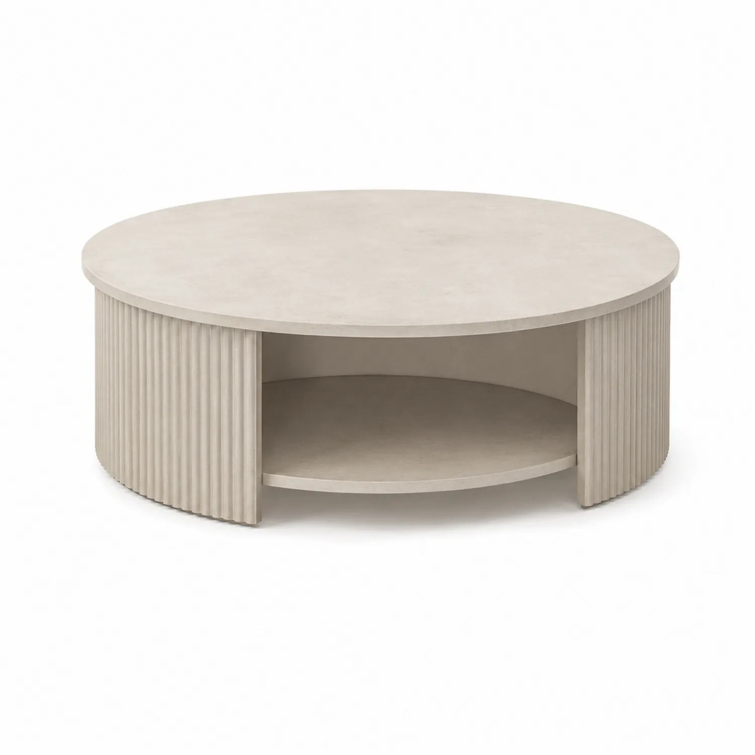 Okrągły stolik kawowy z MDF 80 cm Kremowy