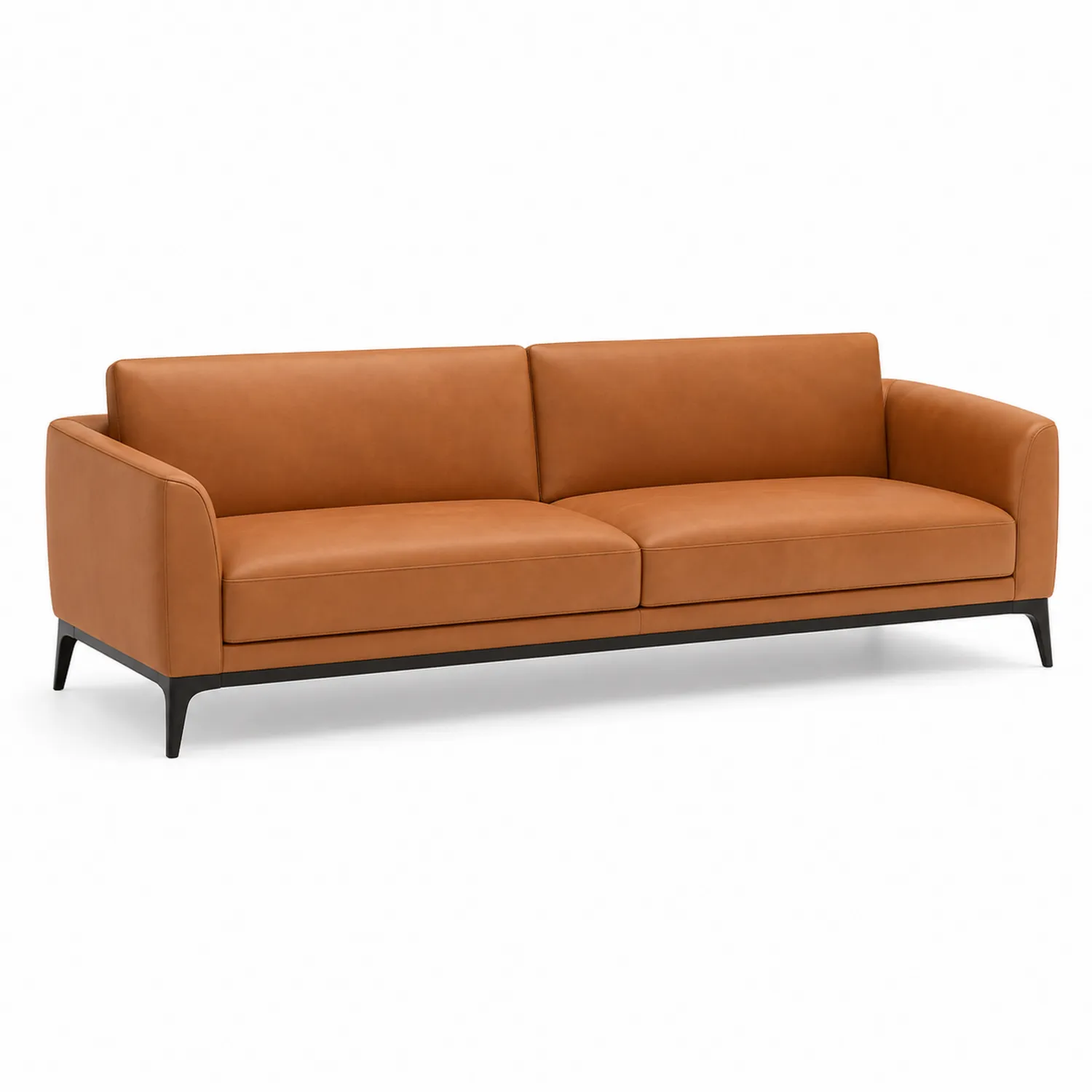 Sofa 3-osobowa skórzana z metalową ramą