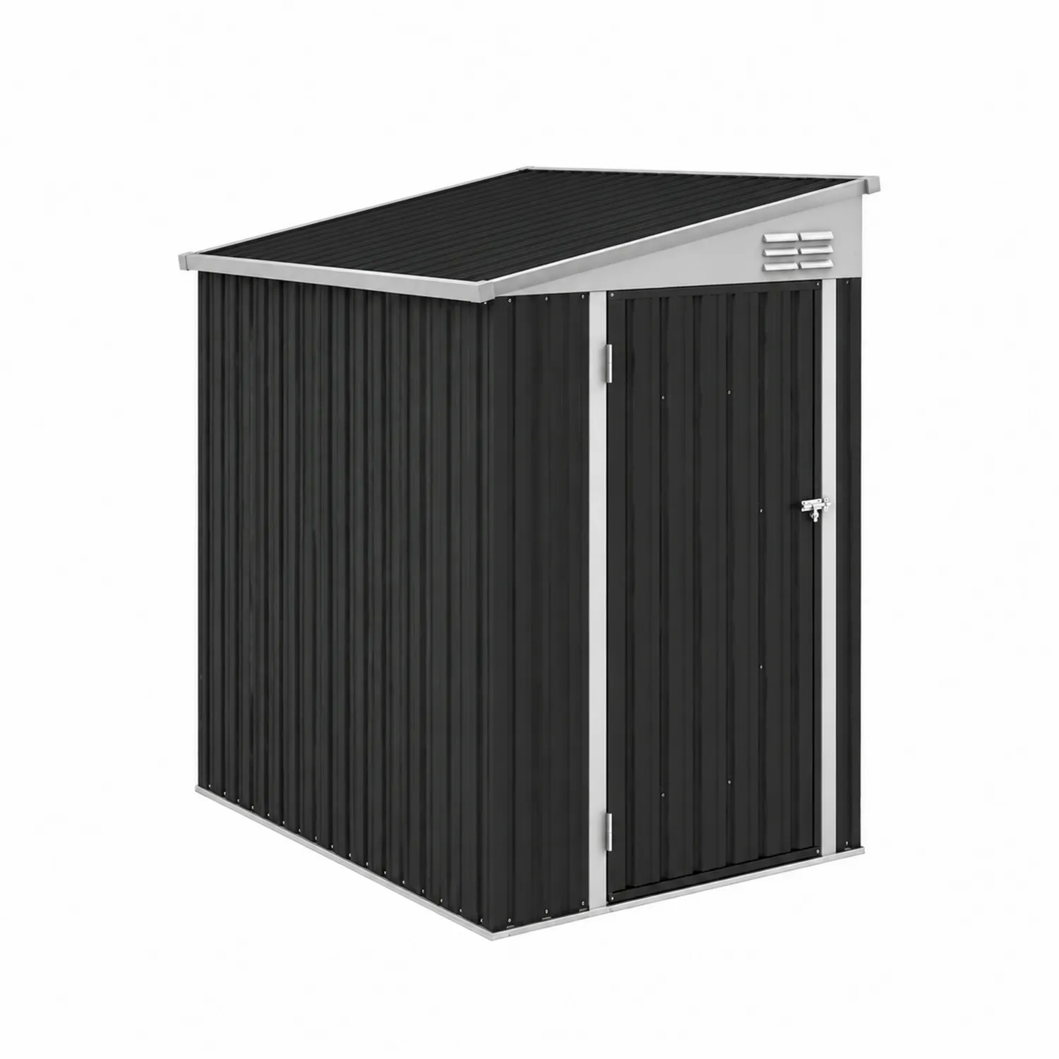 Szopa ogrodowa z czarnego panelu stalowego 210x132x186 cm