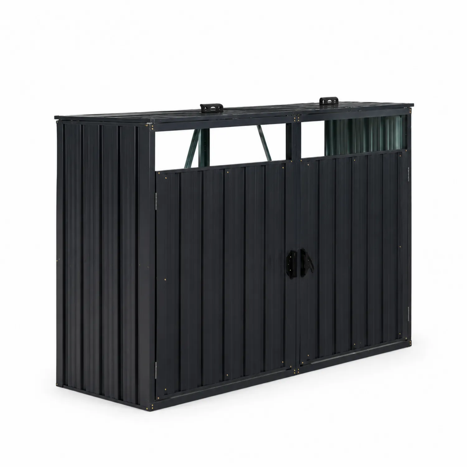 Metalowa szopa ogrodowa antracytowa 160x80x180 cm