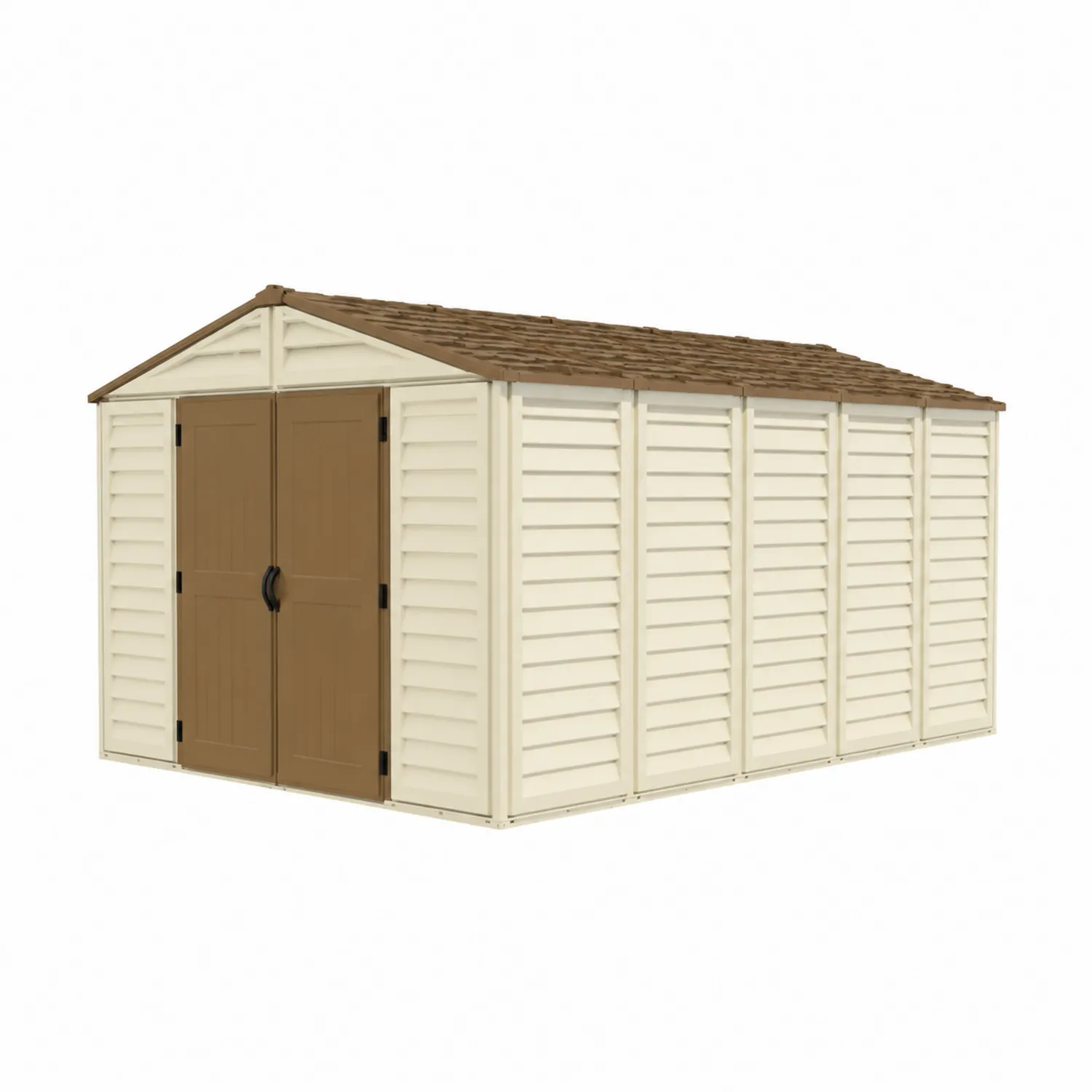 Domek ogrodowy z polipropylenu Beżowy/Brązowy 320x240x210 cm