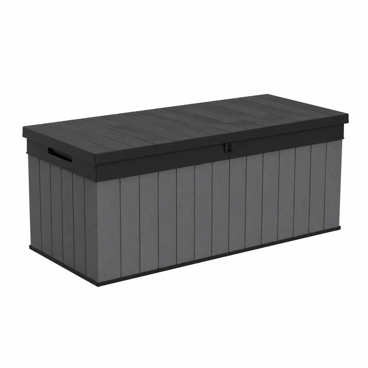 Prostokątny pojemnik z pokrywą z polipropylenu 114x47x60 cm Szary/Czarny