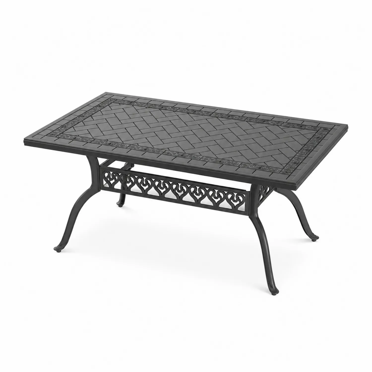 Stół ogrodowy aluminiowy prostokątny antracyt 150x90 cm