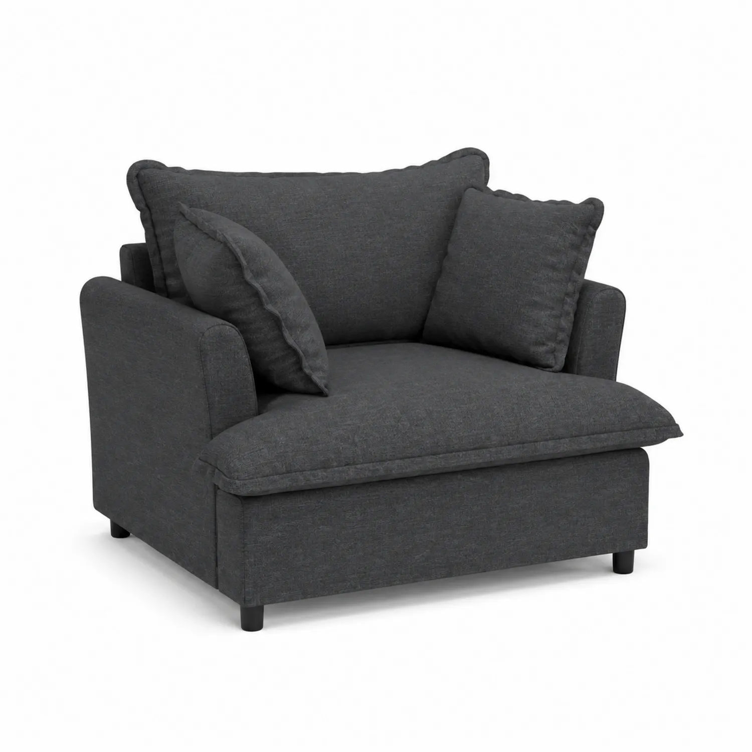 Fotel ciemnoszary z poliestru i metalu 100x85x90 cm