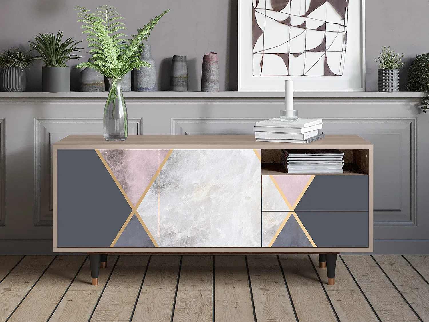 Wohnzimmer und Flur,Wohnzimmermöbel,TV-Board-FURNIARIVA