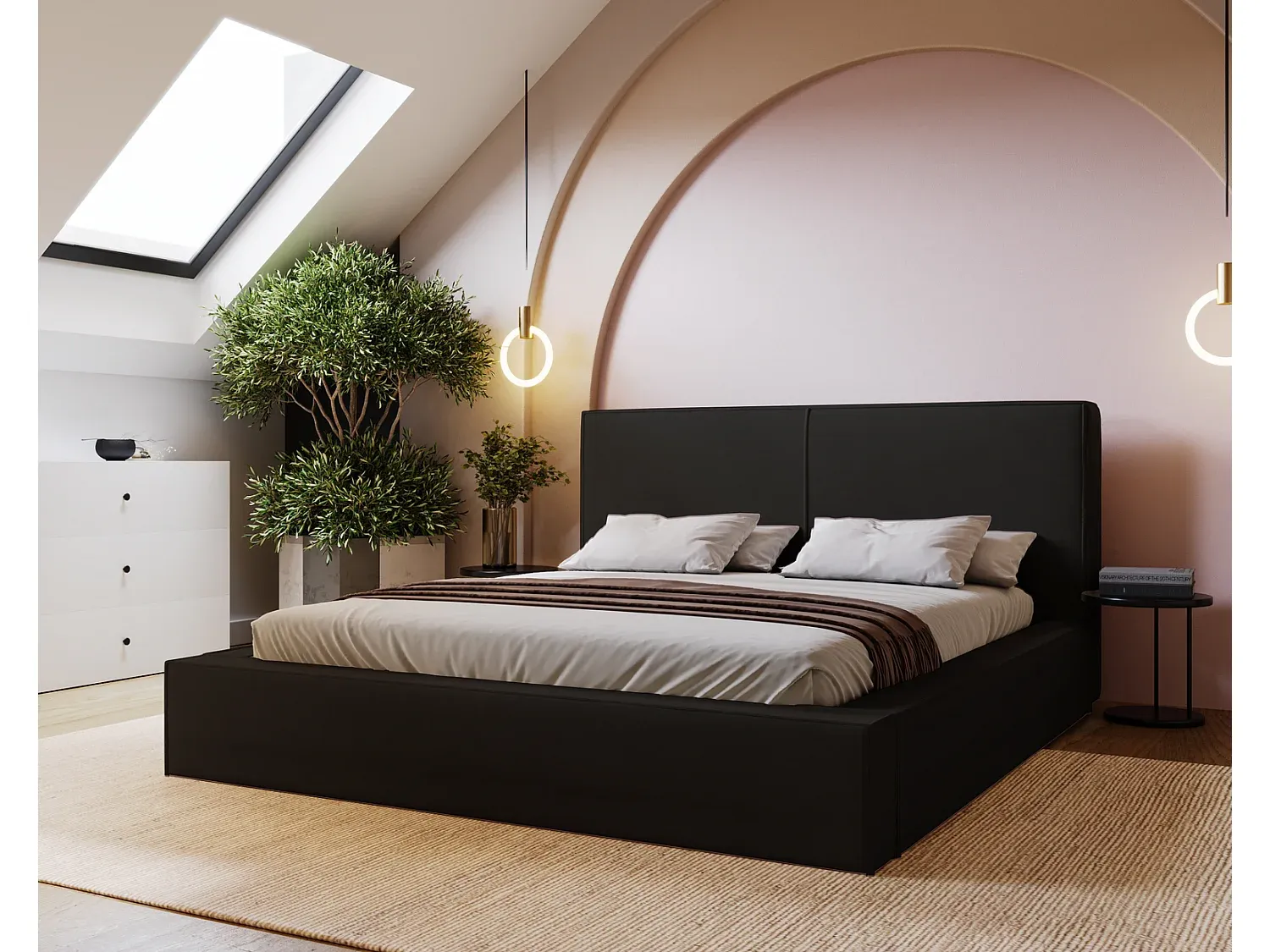 Schlafzimmer,Bereich Bett,Bett mit Bettkasten-FURNIARIVA