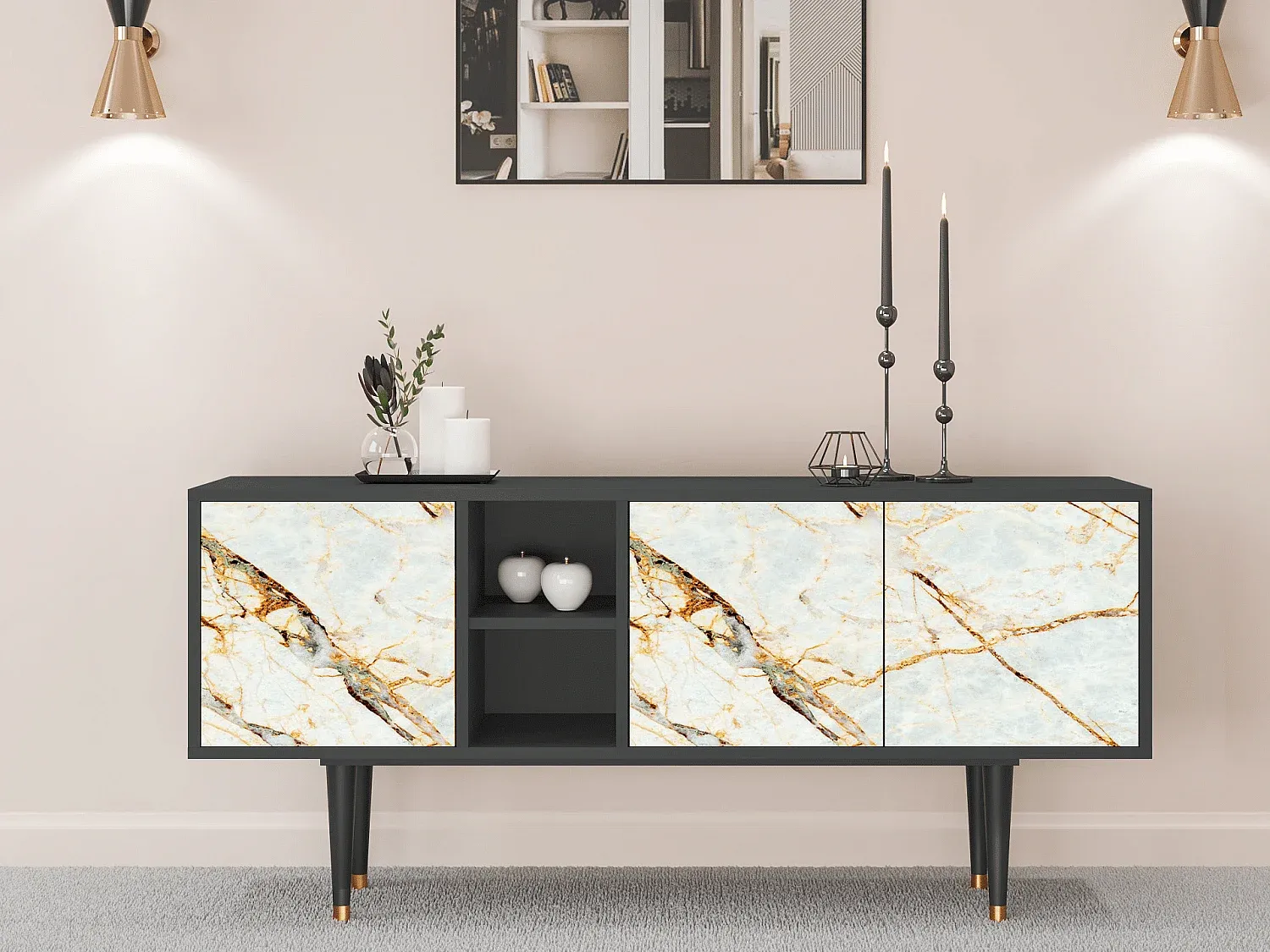 Wohnzimmer und Flur,Wohnzimmermöbel,TV-Board-FURNIARIVA