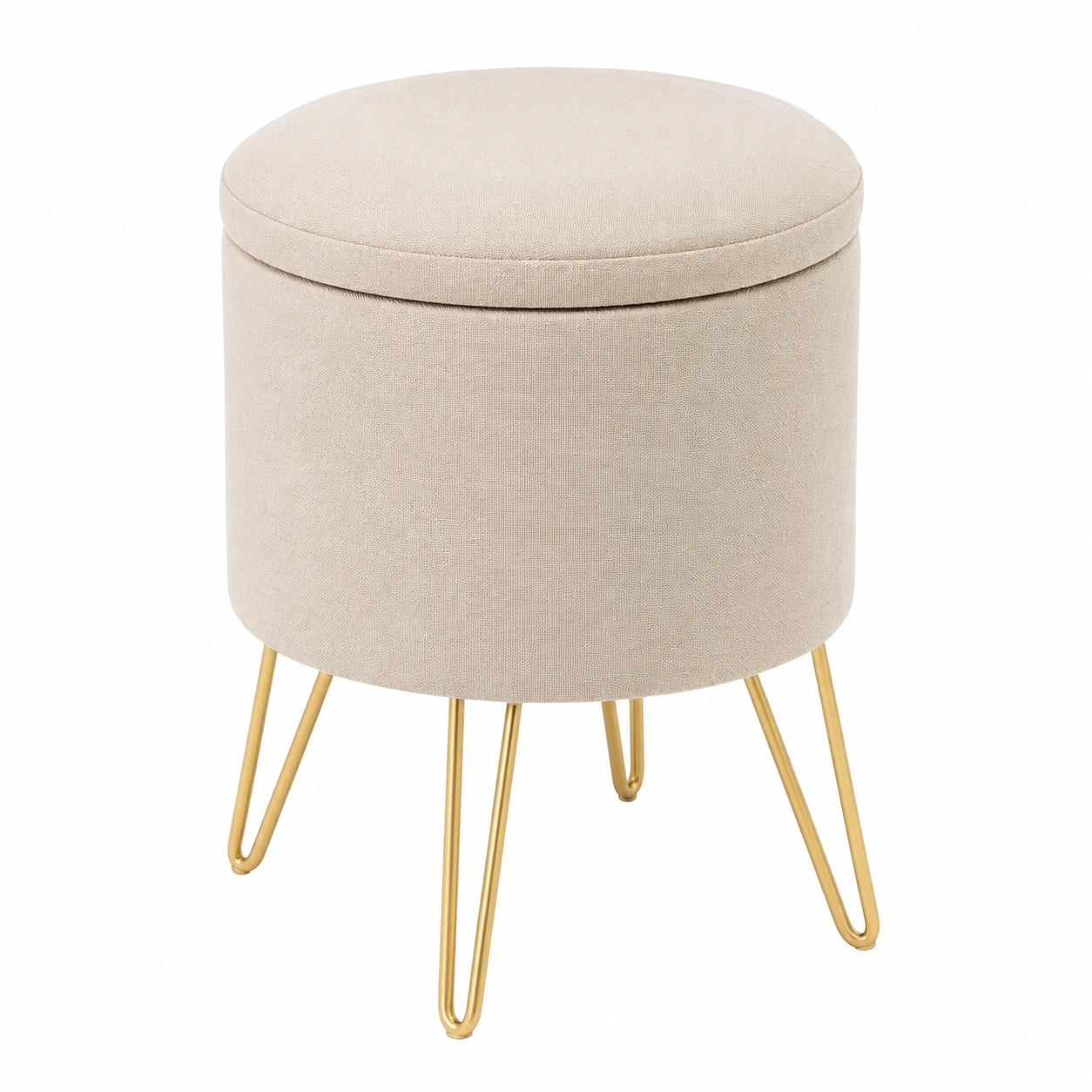 Taburete auxiliar de almacenamiento Nordic Beige-urbanligna