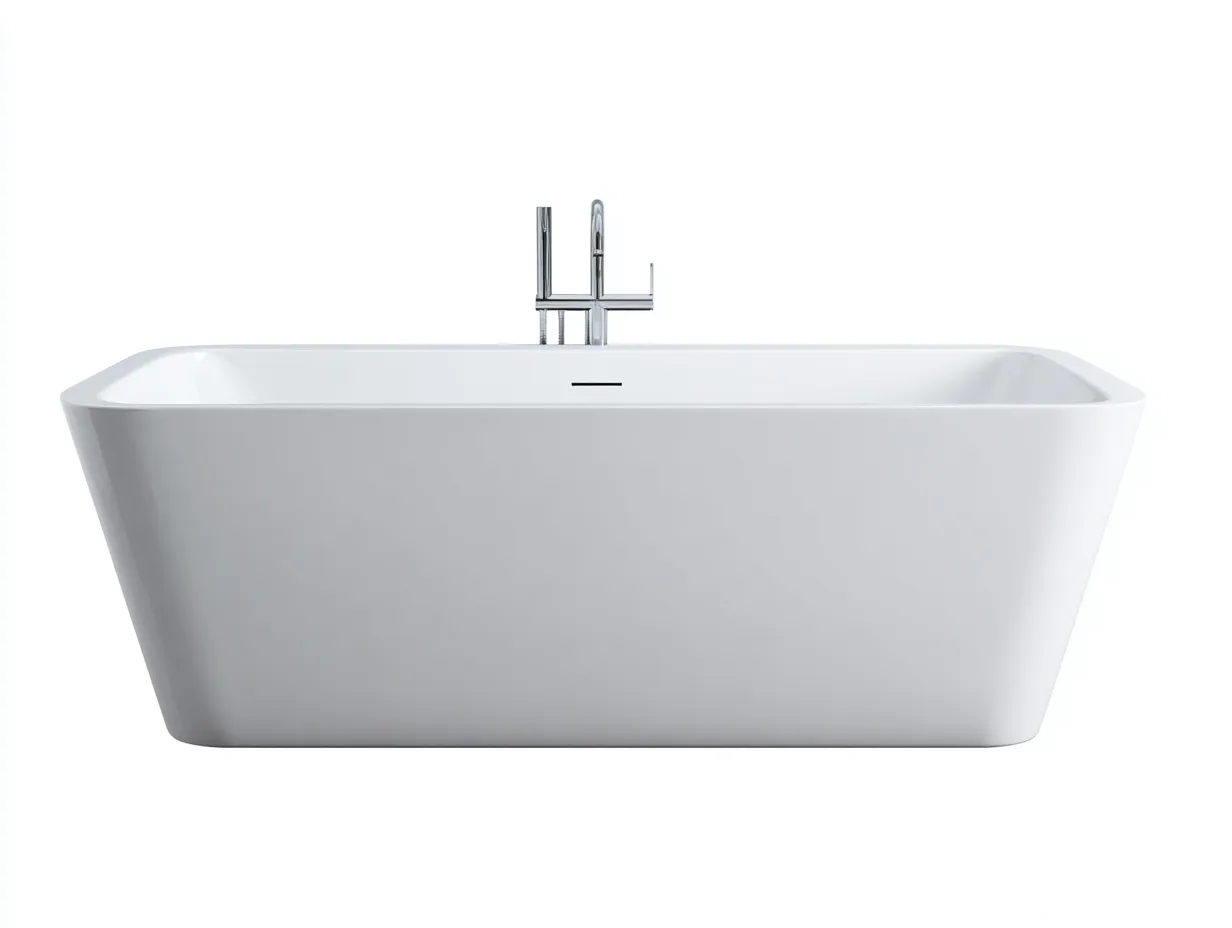 Badewanne 168x76x58 cm - Sanitäracryl in Weiß - freistehende Rechteckwanne für das Badezimmer-Linovahaus
