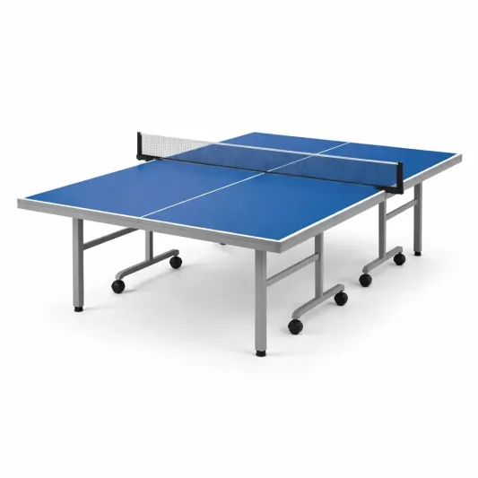Tischtennisplatte aus MDF mit Netz Holzbeine Blau 274 cm-furndina