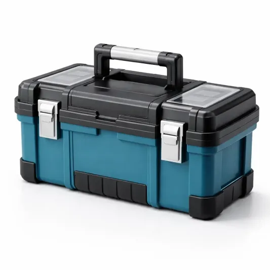 Werkzeugkasten Kunststoff Blau/Gelb 50 cm x 25 cm x 20 cm-furndina