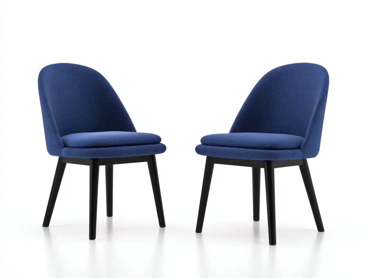 Stuhl 2er-Set 55x58x82 cm - Stoff in Kobaltblau/Schwarz - gepolsterter Esszimmerstuhl für das esszimmer-Mazofahome