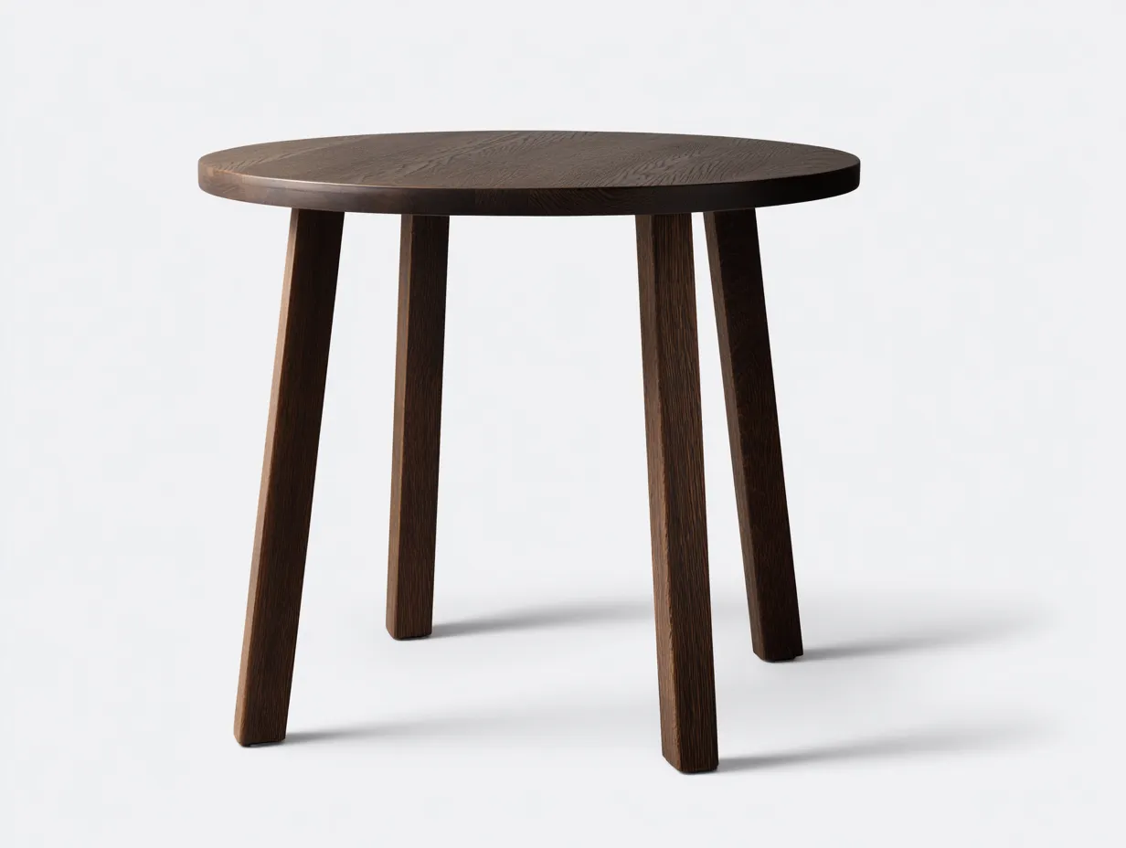 Esstisch Rundholz 120x120x75 cm - dunkelbraun - für Esszimmer im kompakten Stil-Mazofahome