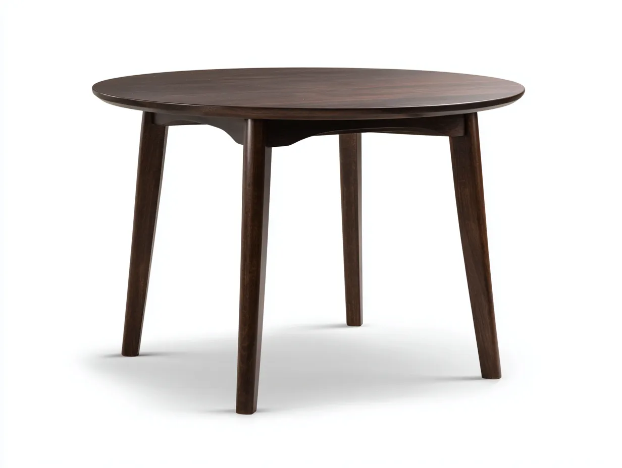 Esstisch Rundholz 130x130x75 cm - dunkelbraun - für Esszimmer mit klassischer Note-Mazofahome