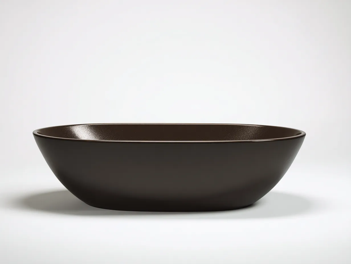 Badewanne 170×80×56 cm - Dunkelbraun - ovale Designwanne mit flacher Randlinie für das Badezimmer-Mazofahome