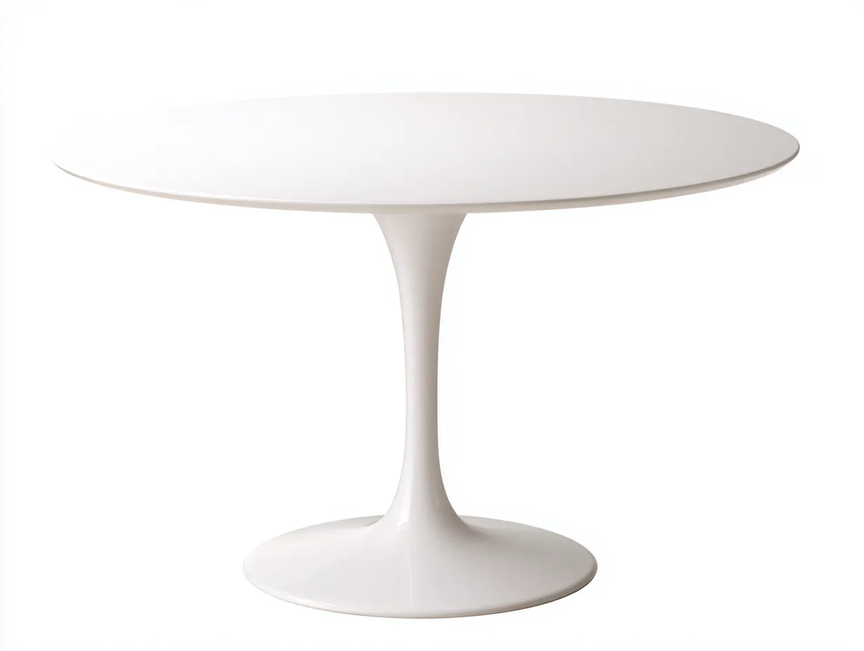 Esstisch Rundtisch 125x125x74 cm - weiß - für Esszimmer mit klassischem Tulpenfuß-Mazofahome