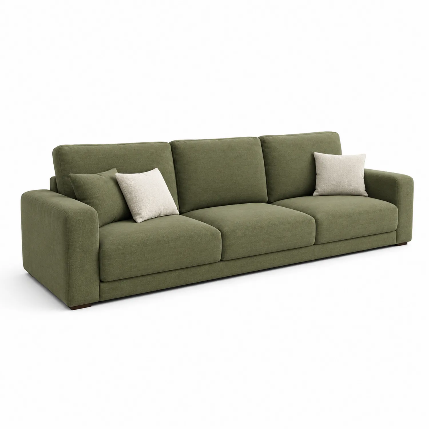 Sofa trzyosobowa z poliestru zielona 230 cm