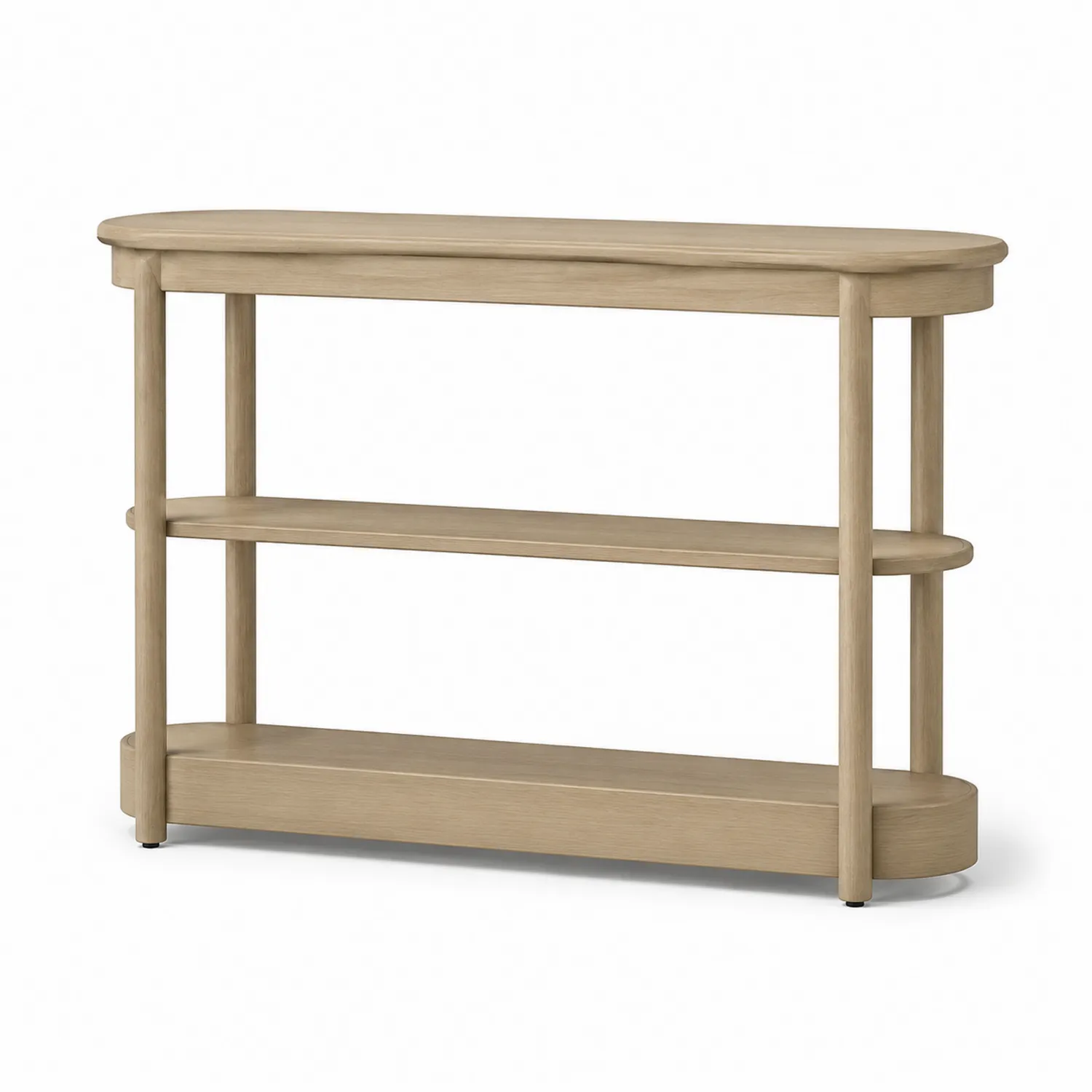 Owalny Stolik Konsolowy z Drewna Dębowego 120x35x80 cm