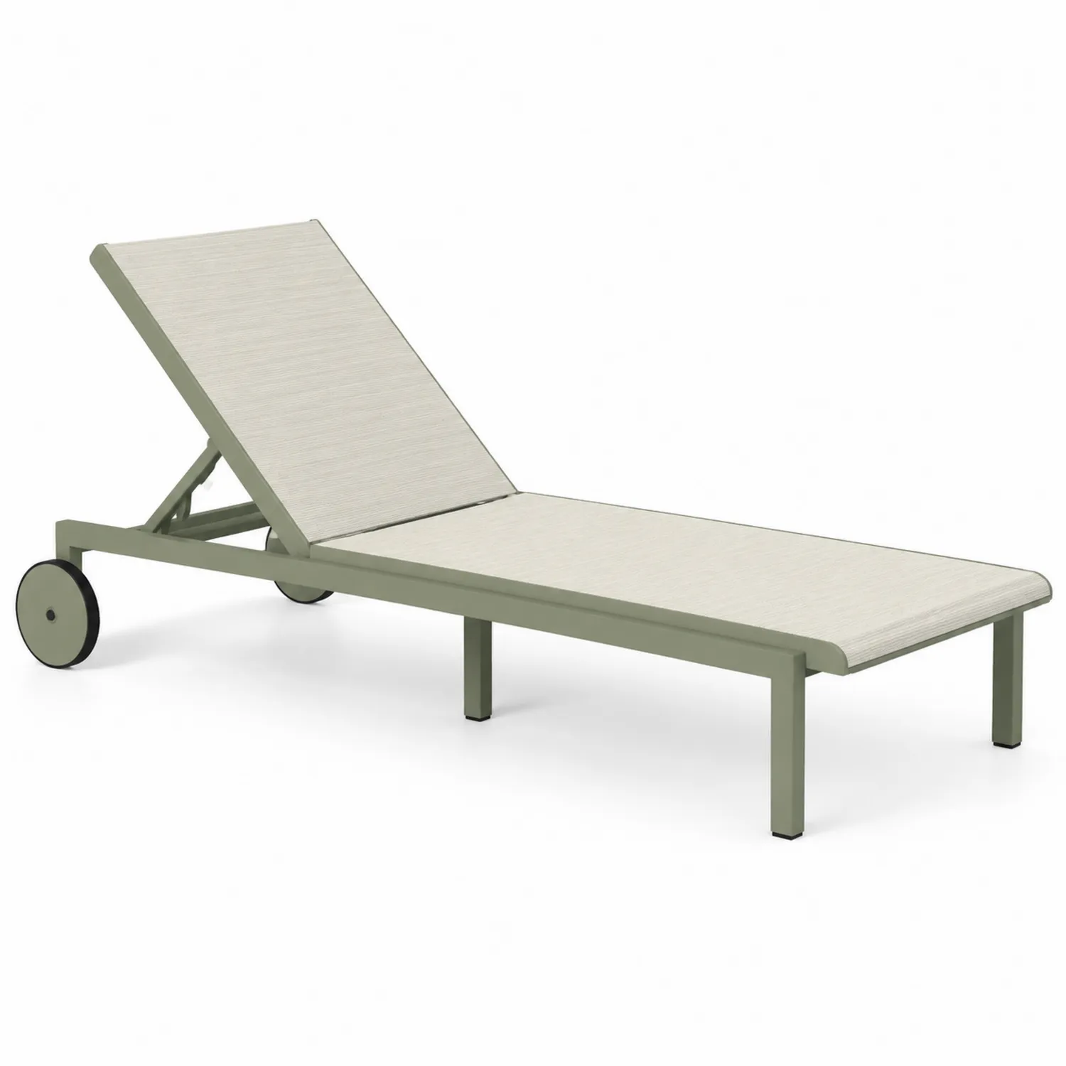Leżak aluminiowy z regulowanym oparciem Beżowy 200cm x 68cm x 30cm